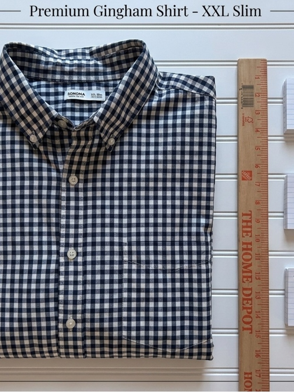 Sonoma Navy and White Gingham Button-Down Shirt